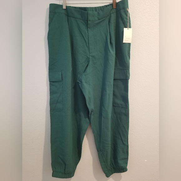 Women's High-Rise Ankle Jogger Pants - A New Day Teal 17 - Picture 3 of 6